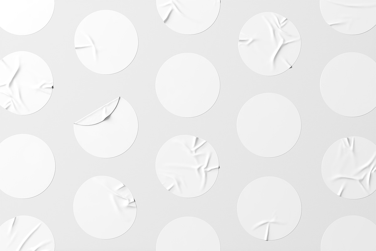 Round Sticker Mockup, an Advertising Mockup by AlienValley (Photo 2 of 5)