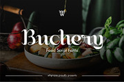 Buchery | Script Fonts | Food Fonts, a Script Font by WhymoreArt (Thumbnail 1 of 11)