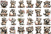 Whimsical Easter Raccoon Clipart, an Illustration by Sublimation Artist (Thumbnail 2 of 7)