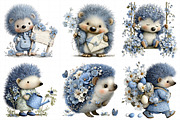 Whimsical Spring Hedgehog Clipart, an Illustration by Daily.Designs (Thumbnail 8 of 8)