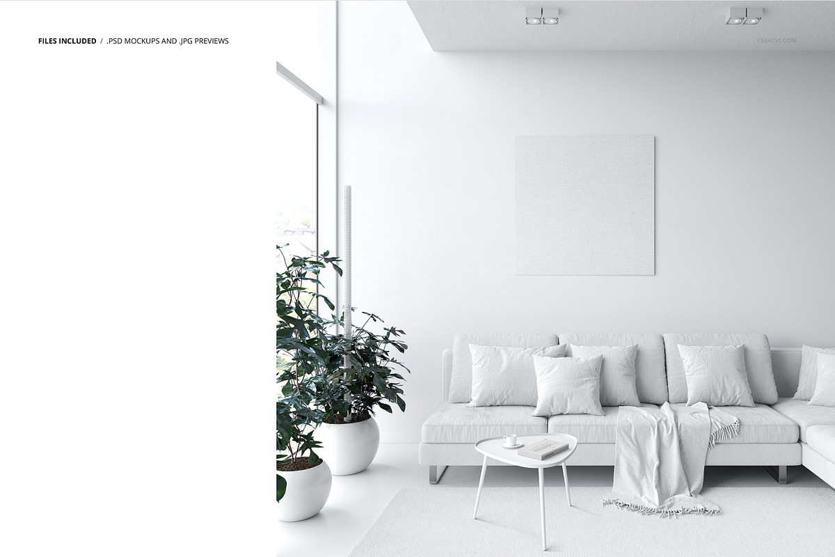 Modern Living Room Sofa Mockup, a Household Mockup by creatsy2 (Photo 2 of 5)