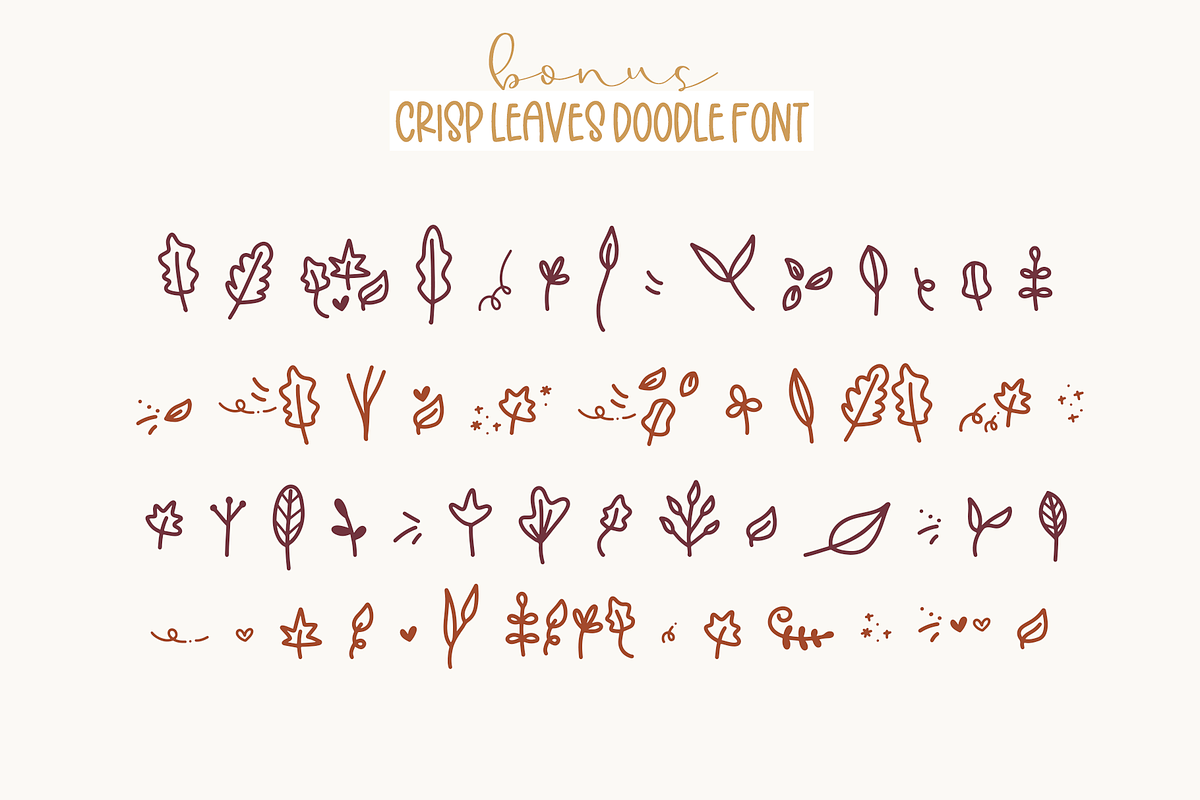 Crisp Leaves | Font with Doodles, a Font by KA Designs (Photo 9 of 12)