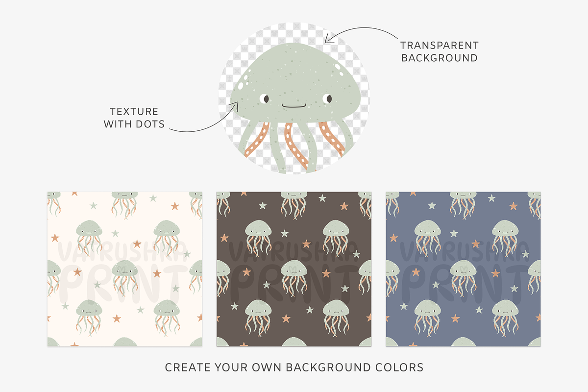 Kids seamless sea patterns, a Pattern Graphic by vatrushkaprint_store (Photo 4 of 5)