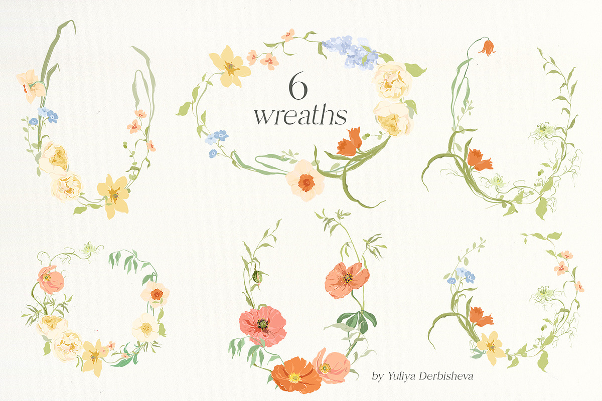Wildflower garden retro flowers, a Decorative Illustration by Yuliya Derbisheva (Photo 8 of 12)