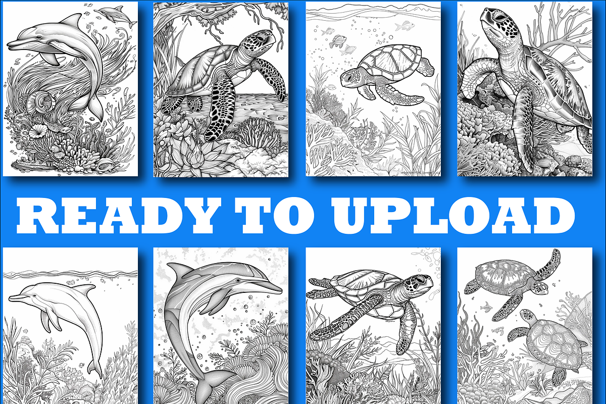 Ocean Animal Adult Coloring Pages, an Illustration by Design Home (Photo 5 of 7)