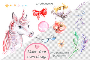 Watercolor Unicorn Sublimation