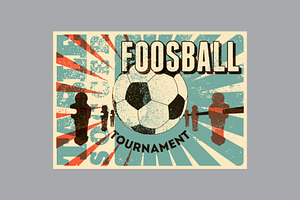 Foosball Table Soccer Grunge Posters