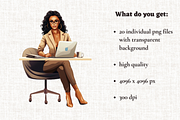 Business Woman with Laptop PNG, a Person Illustration by Mash Mash Stickers (Thumbnail 2 of 9)