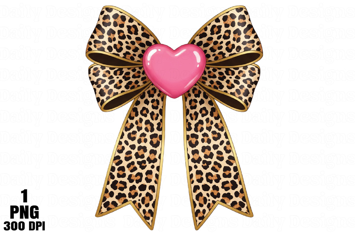 Coquette leopard valentines bow PNG, an Illustration by Daily.Designs (Photo 1 of 5)