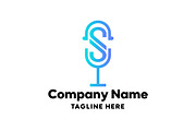 Microphone and S Logo Design, a Branding & Logo Template by GenesisCreativeCo (Thumbnail 1 of 2)