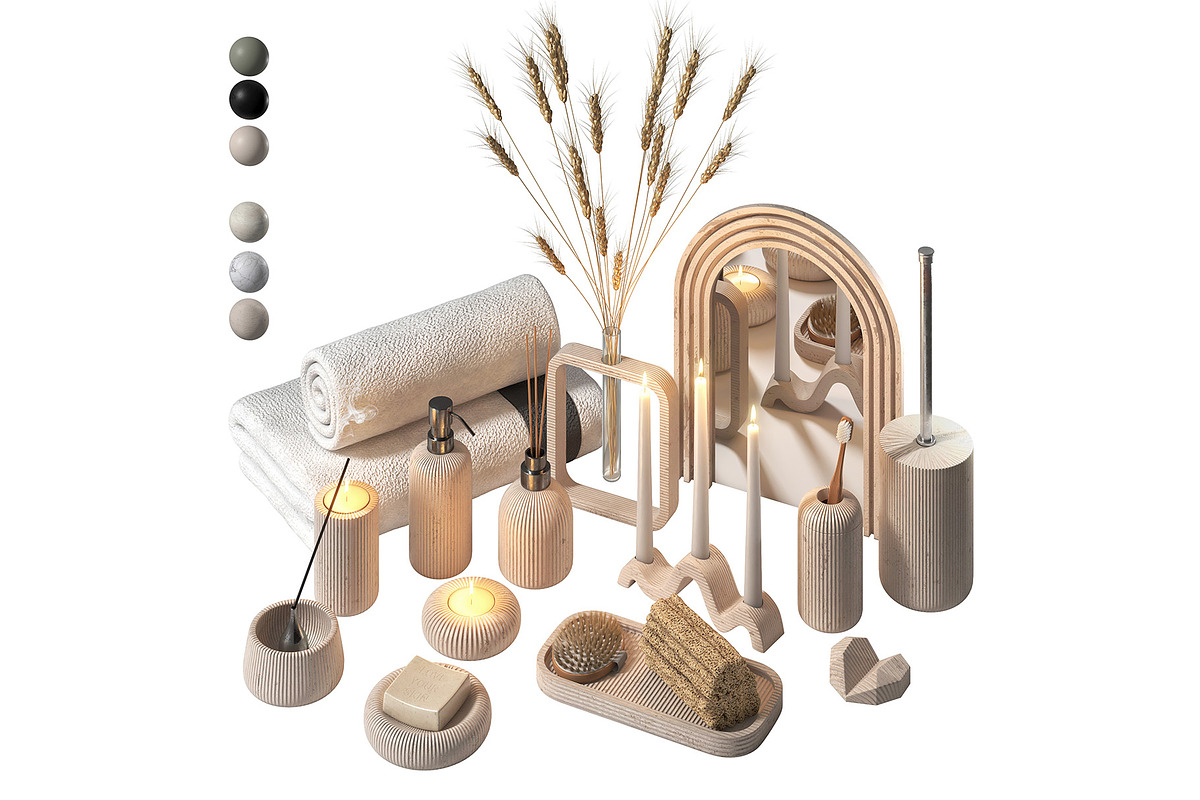 Bathroom accessories decorative set, an Object 3D Model by Archidizer (Photo 6 of 8)