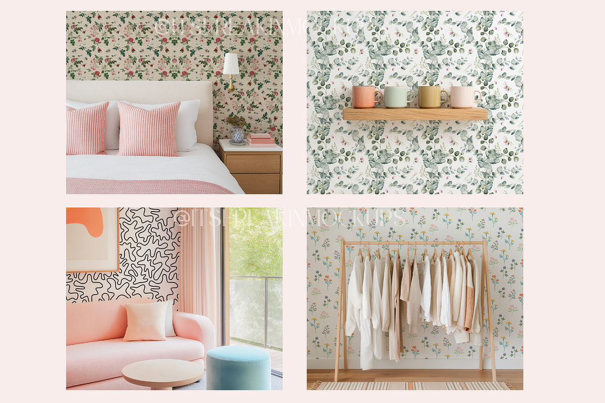 12 PSD Wallpaper Mockup Bundle, a Household Mockup by ItsFreakinMockups (Photo 2 of 3)