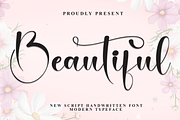 Beautiful | Script Font, a Handwritten Font by Scratchones (Thumbnail 1 of 9)
