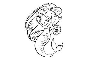 Mermaid With A Pearl. Vector