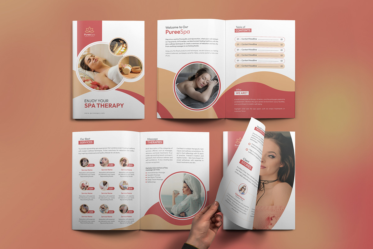 Spa & Beauty Salon Catalog Brochure, a Brochure Template by VectStock (Photo 1 of 7)