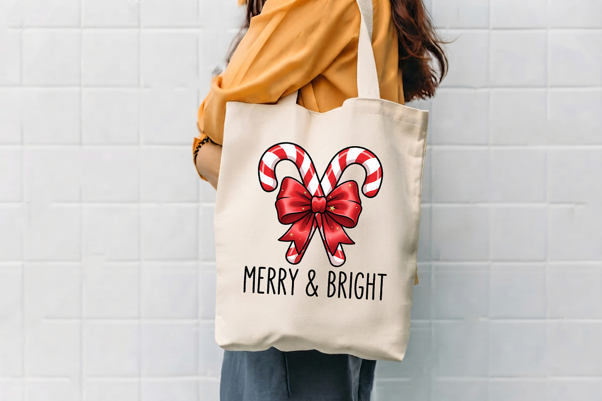 Merry And Bright Candy Cane PNG, a Seasonal Illustration by CrexoraLab (Photo 4 of 4)