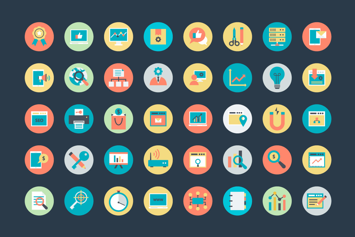 100+ Flat Internet Marketing Icons, a Duotone Icon by Vectors Market (Photo 2 of 3)