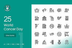 25 World Cancer Day Icons, an Icon by IconBunny