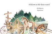Welcom to the horse ranch, an Animal Illustration by Watercolor arts (Thumbnail 1 of 6)