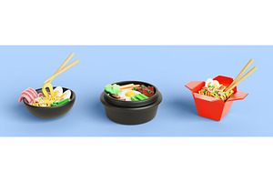 Asian traditional food set. Korean, a Food Illustration by Marozhkastudio