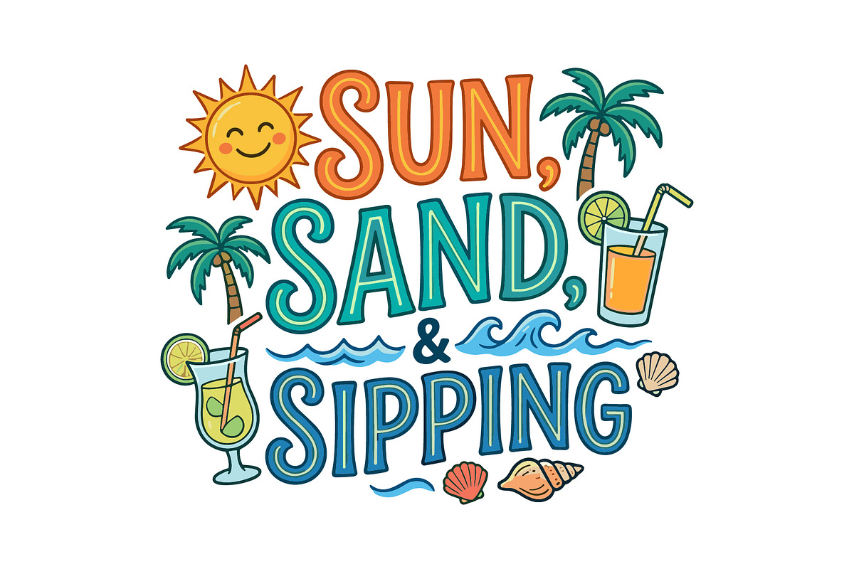 Summer Vacation Quotes SVG Bundle, a Seasonal Illustration by Artivon (Photo 3 of 11)