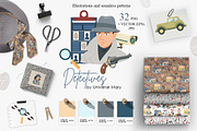 Detective Vector Clipart Set, a Work Illustration by Universe Mary (Thumbnail 1 of 9)