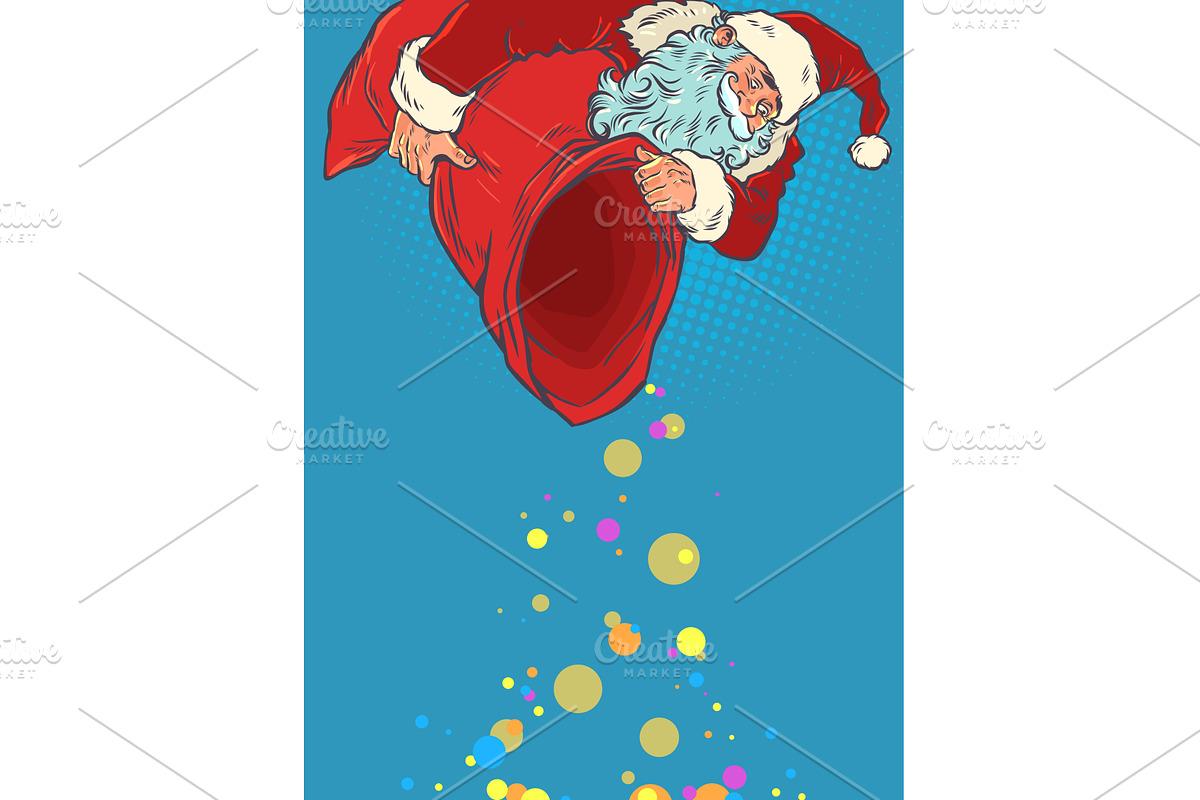 Pop Art Retro Presents fall from, an Object Illustration by studiostoks