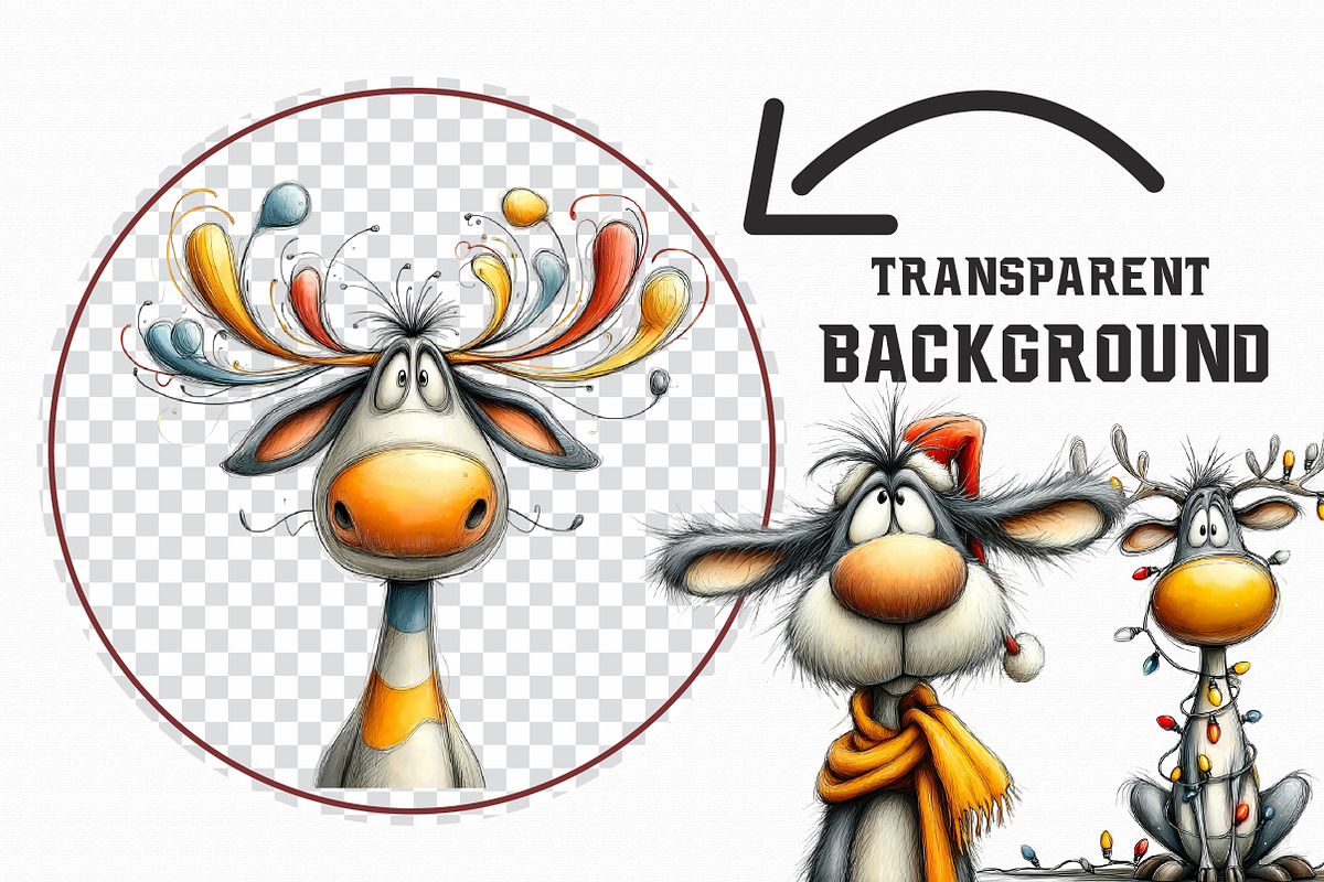 Quirky Reindeer Clipart, an Illustration by Libby Wishes (Photo 7 of 7)