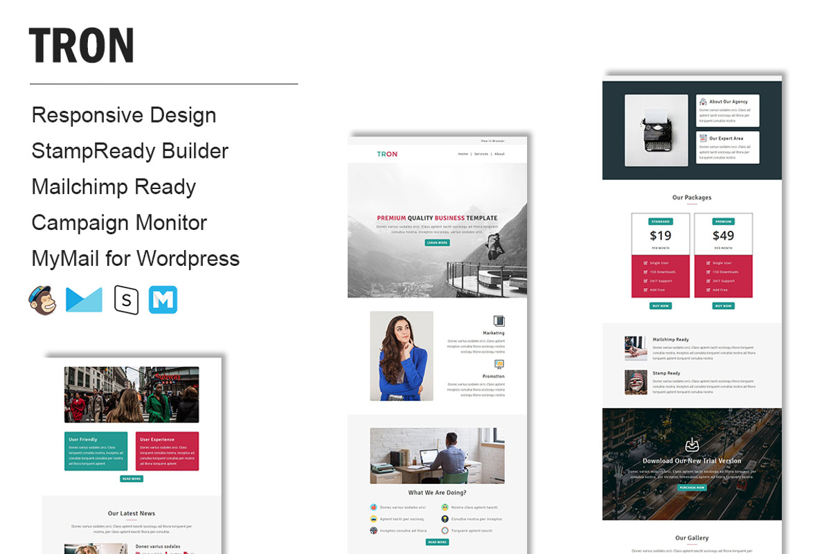 Tron - Responsive Email Template, an Email Template by FourDinos (Photo 1 of 2)