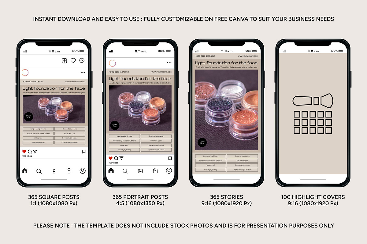 Makeup Canva Template, a Social Media Template by Kalubuak (Photo 2 of 10)