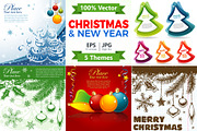 Christmas and New Year Backgrounds, a Decorative Illustration by TAlex (Thumbnail 1 of 6)
