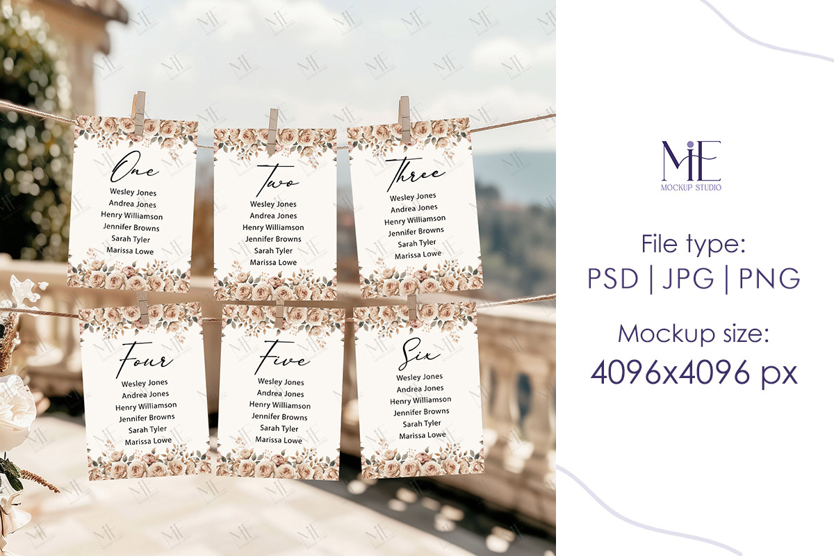 Seating Chart PSD PNG Canva Mockup,, a Product Mockup by Mie Mockup Studio (Photo 3 of 6)