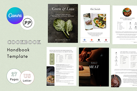 Canva Cookbook Template, a Stationery Template by PittaFinePrint