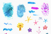 Ocean Friends Watercolor Clipart, an Animal Illustration by LeMagiqueBoutique (Thumbnail 5 of 7)