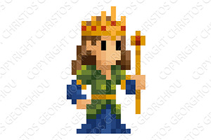 Queen Fantasy Pixel Art Game Cartoon, an Object Graphic by Christos Georghiou