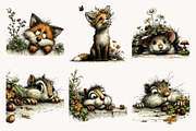 Whimsical Peeking Woodland Animals, a Seasonal Illustration by Designworld (Thumbnail 6 of 11)