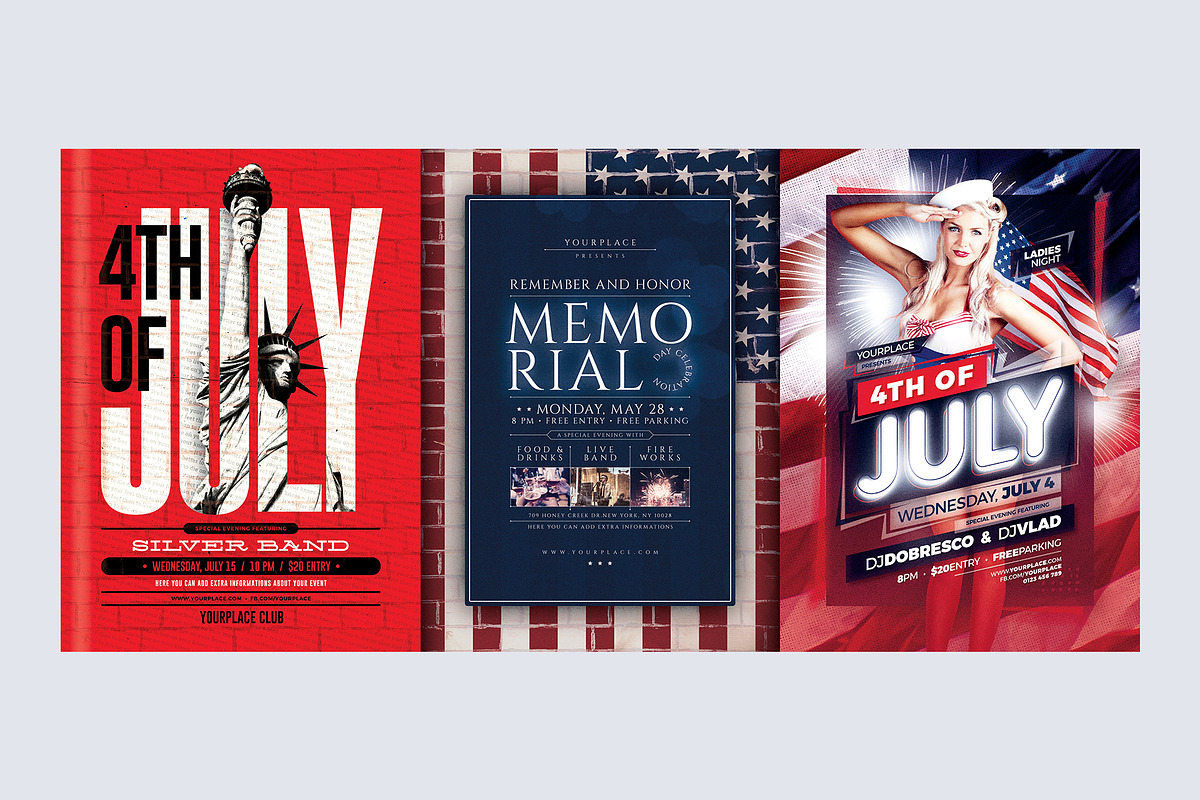 4th of July Flyer Bundle, a Flyer Template by Mariux (Photo 3 of 4)