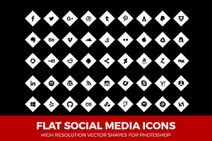 Social Media Icons Diamond White