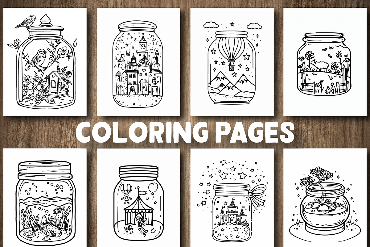 Beautiful Life in Jar Coloring Pages, an Animal Illustration by Design Station (Photo 2 of 4)