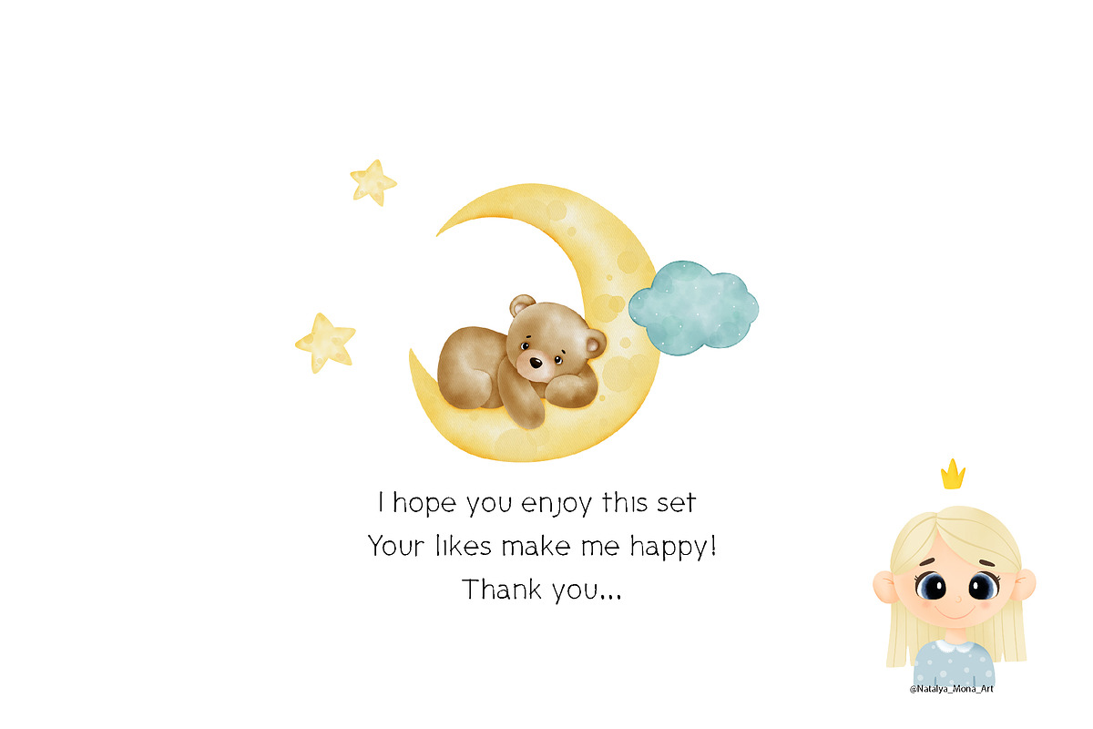 Baby Boy Watercolor clipart, an Animal Illustration by Natalya_Mona_Art (Photo 10 of 10)
