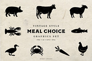 Meal Choice Icons - Vintage Texture, an Icon by BirDIY Design (Thumbnail 1 of 9)