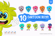 10 cartoon boys. Tshirt, PNG., a Person Illustration by KENO Mascots (Thumbnail 1 of 6)