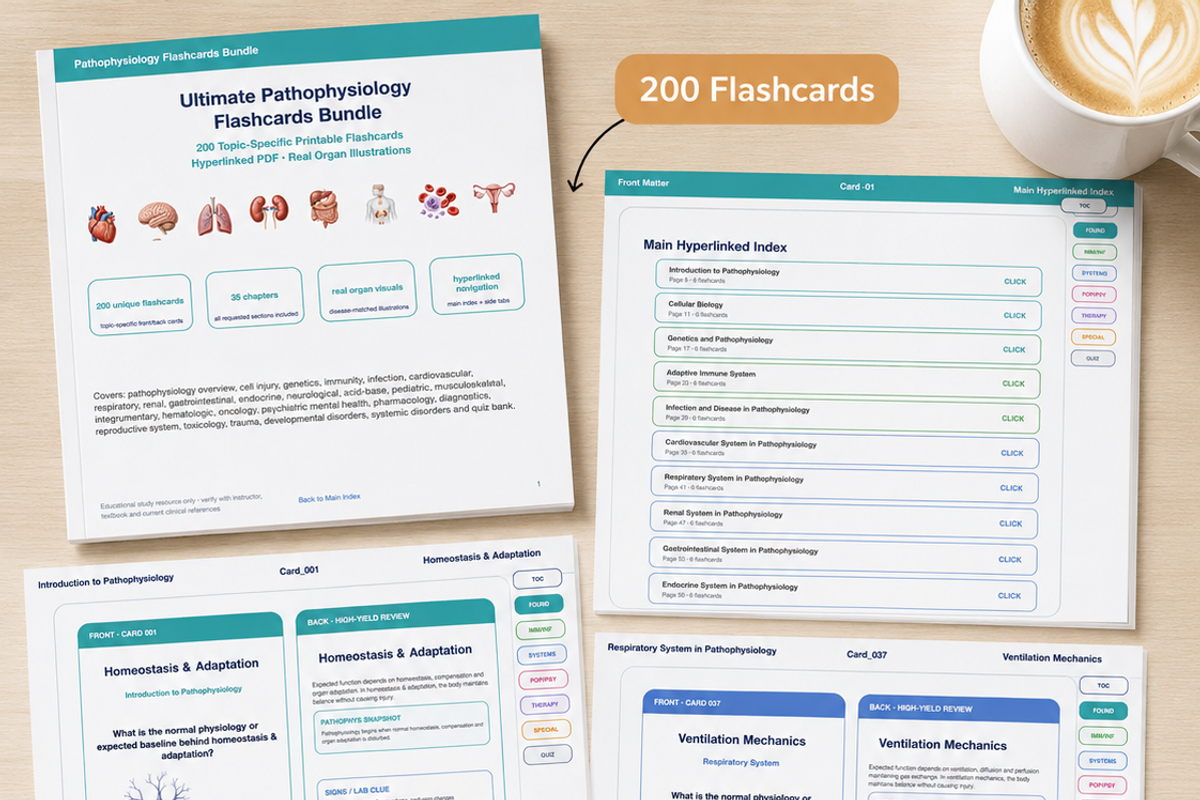 Pathophysiology Flashcards Bundle, a Card Template by HeavensStar (Photo 1 of 7)