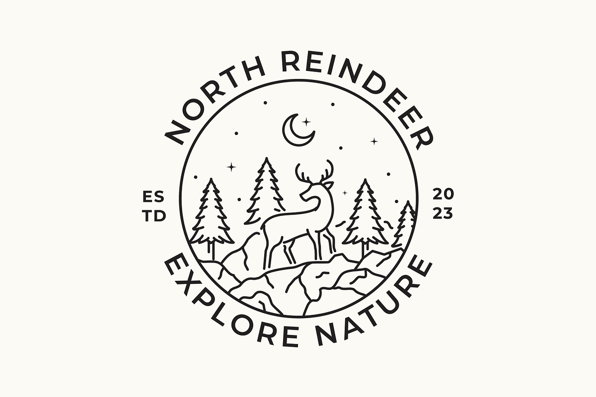 Deer Logo Badge Nature Night, a Branding & Logo Template by Signatoro (Photo 2 of 2)