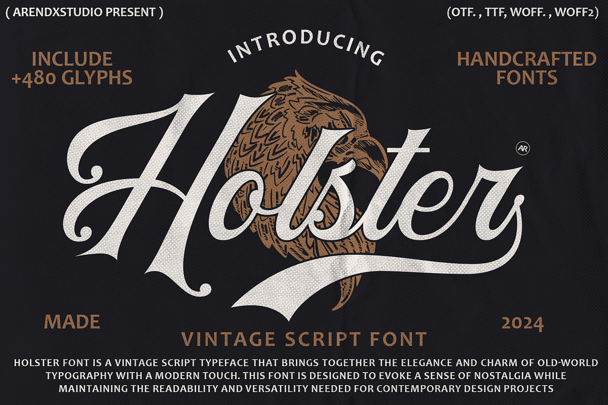 Holster - Vintage Script Font, a Script Font by Arendxstudio (Photo 1 of 10)