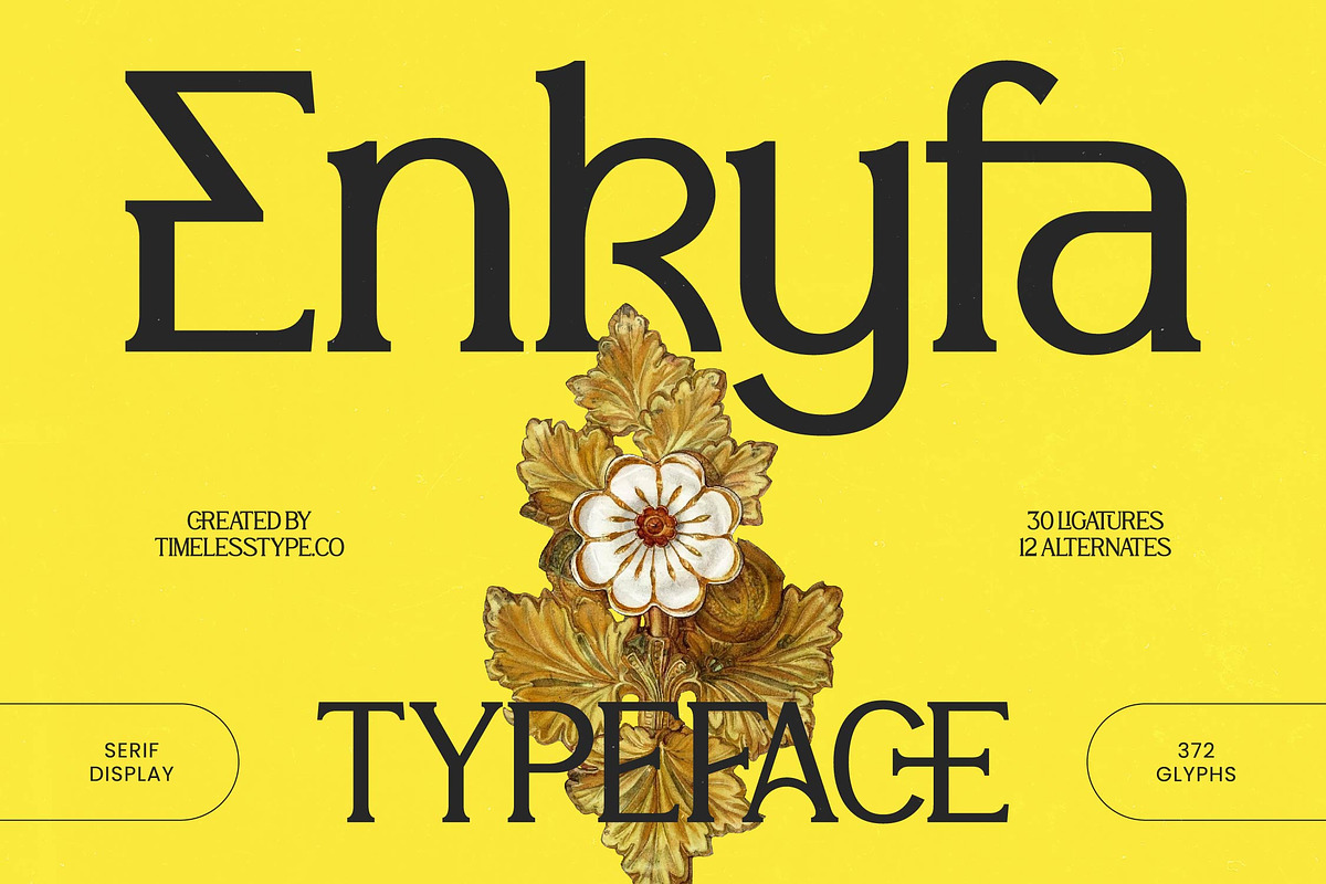 Enkyfa Serif Display Typeface, a Serif Font by timelesstype.co (Photo 1 of 15)