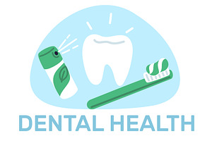 Healthy white tooth. Toothbrush with, a Healthcare Illustration by Vectorbuum