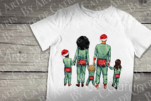 Christmas Pajamas, Family Clipart