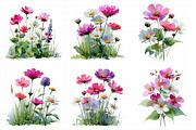 Wild Flowers Floral Border Clipart S, an Illustration by Daily.Designs (Thumbnail 4 of 7)