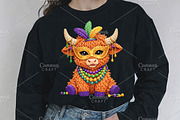 Crochet Mardi Gras Highland Cow PNG, an Illustration by Canvas Craft (Thumbnail 5 of 6)